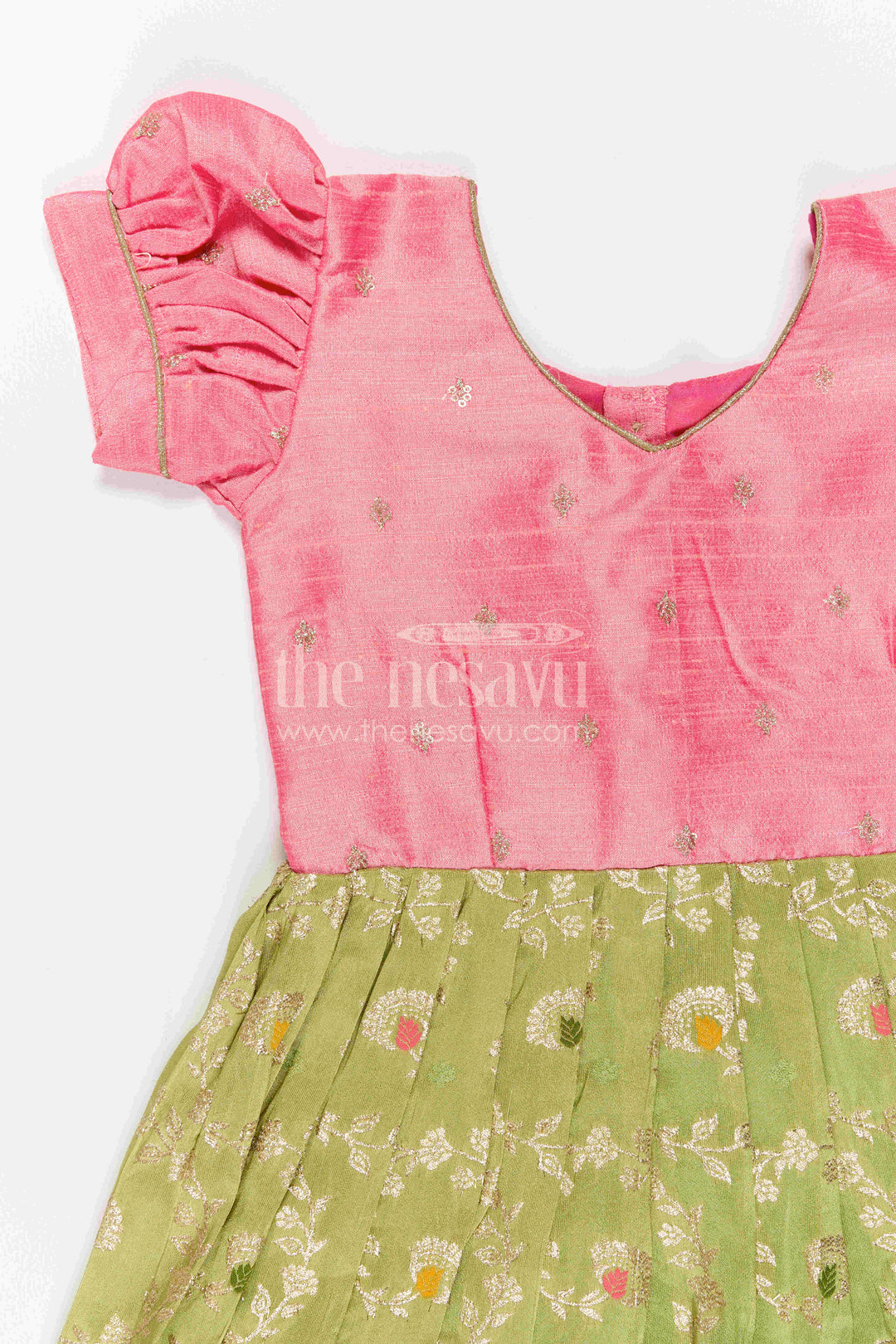 Kids Ethnic Silk Gown for Pooja Events and Family Gatherings
