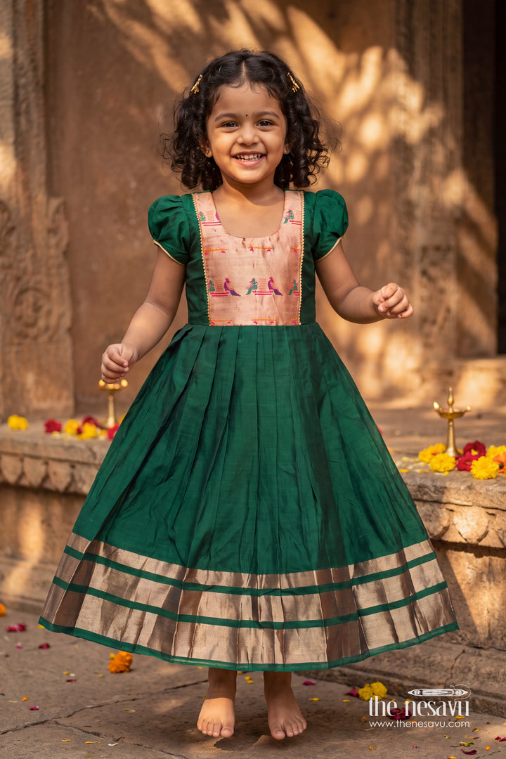 Girls Anarkali Dress with Statement Border for Weddings and Parties