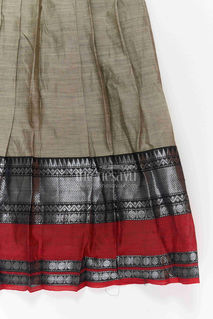 Girls Casual Gown in Grey with Statement Border