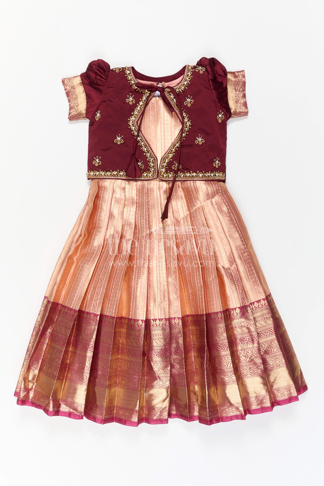 Girls Gown with Jacket for Wedding Celebrations