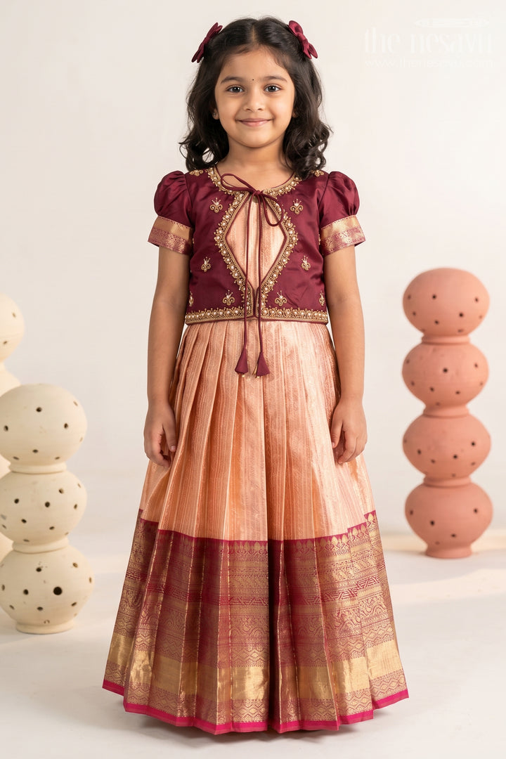 Girls Gown with Jacket for Wedding Celebrations