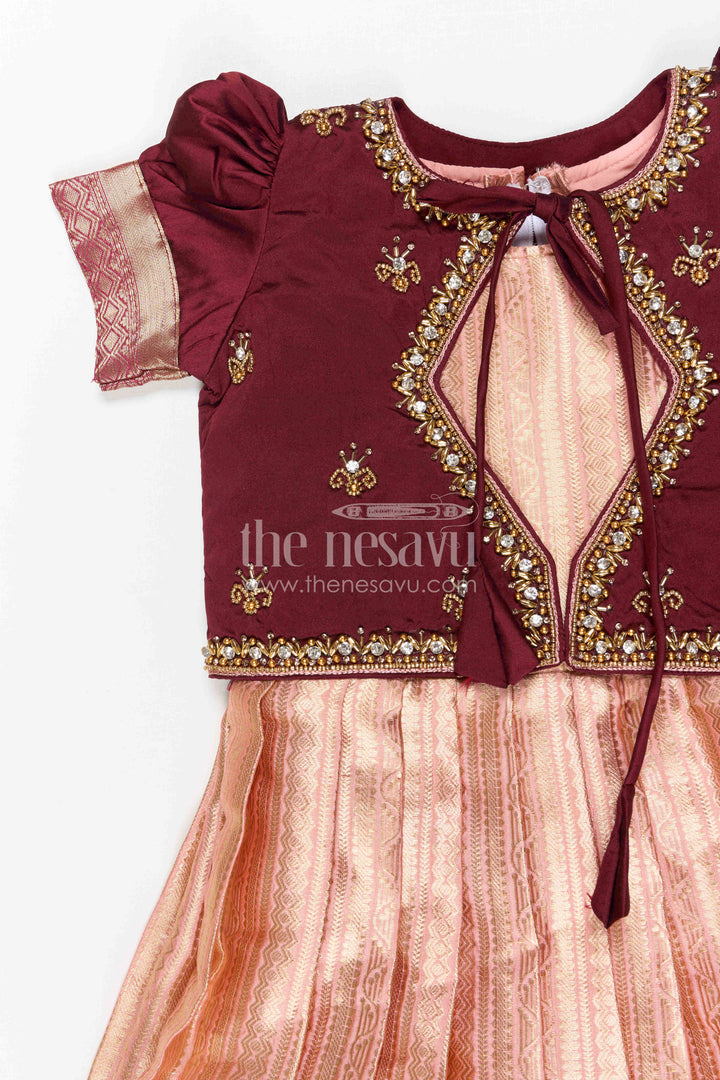 Girls Gown with Jacket for Wedding Celebrations