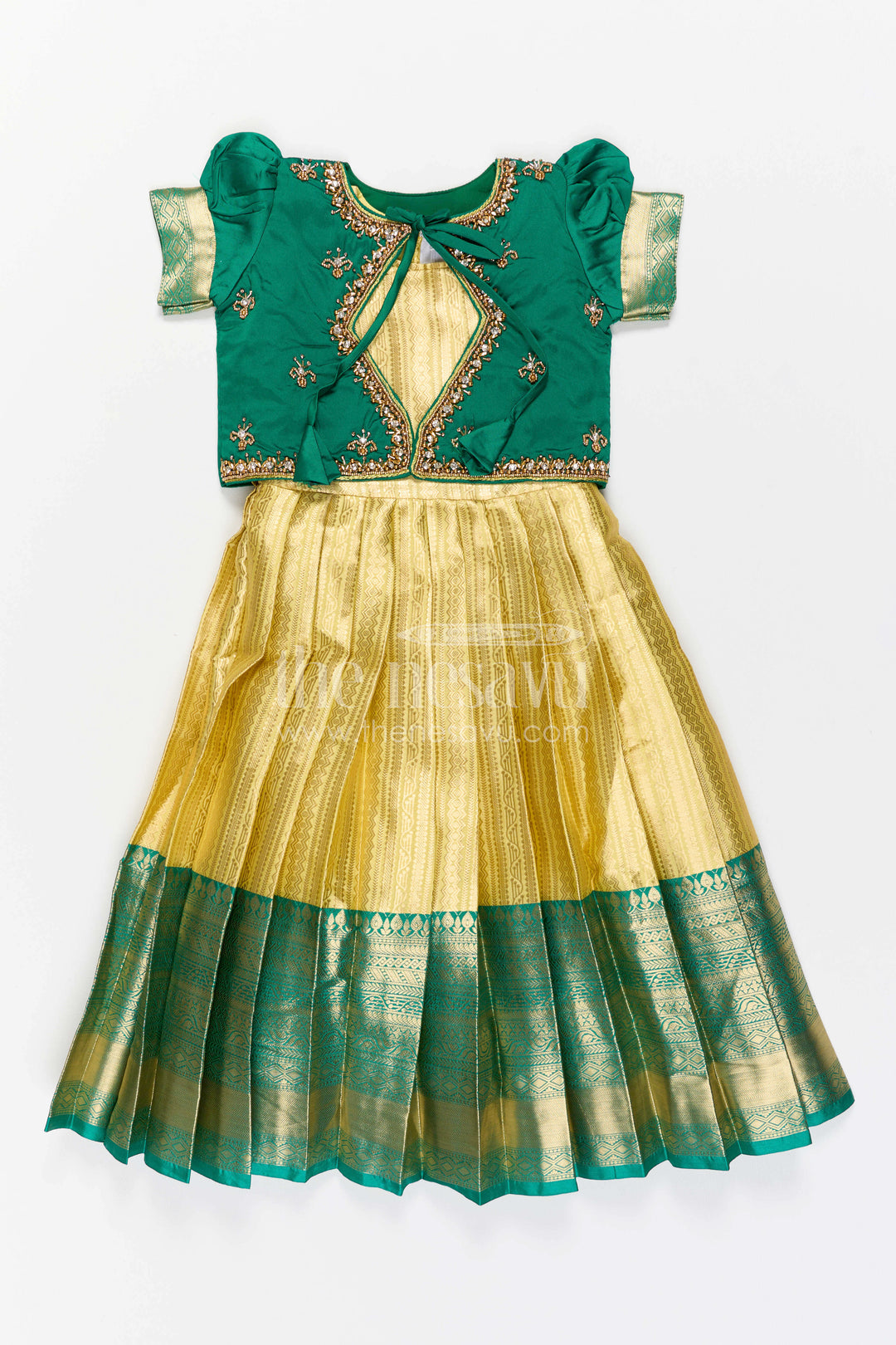 Girls Silk Gown for Festive Functions and Family Photoshoots