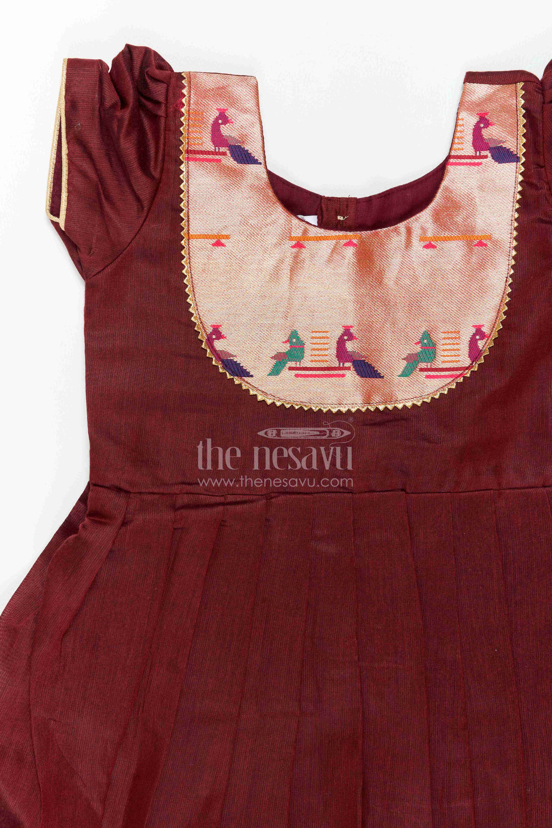 Girls Long Frock in Maroon with an Occasion Ready Finish