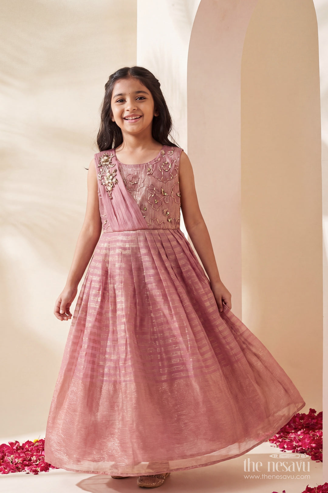 Party Wear Silk Gown with Sequin Work for Festive Occasions