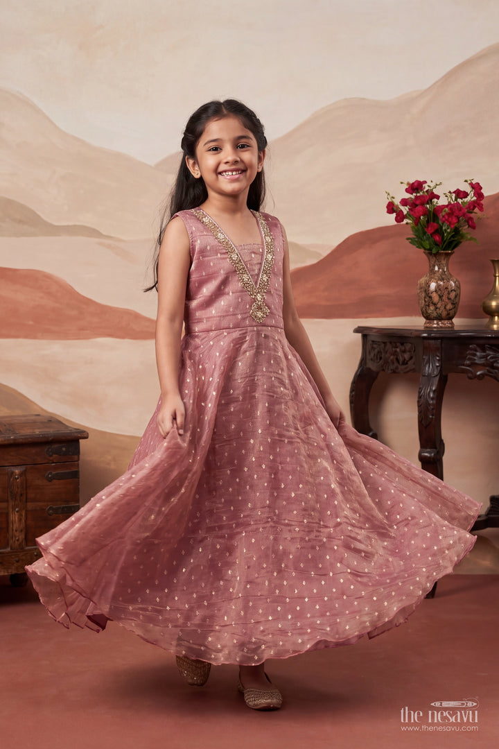 Party Wear Gown for Girls in Pink for Wedding Moments