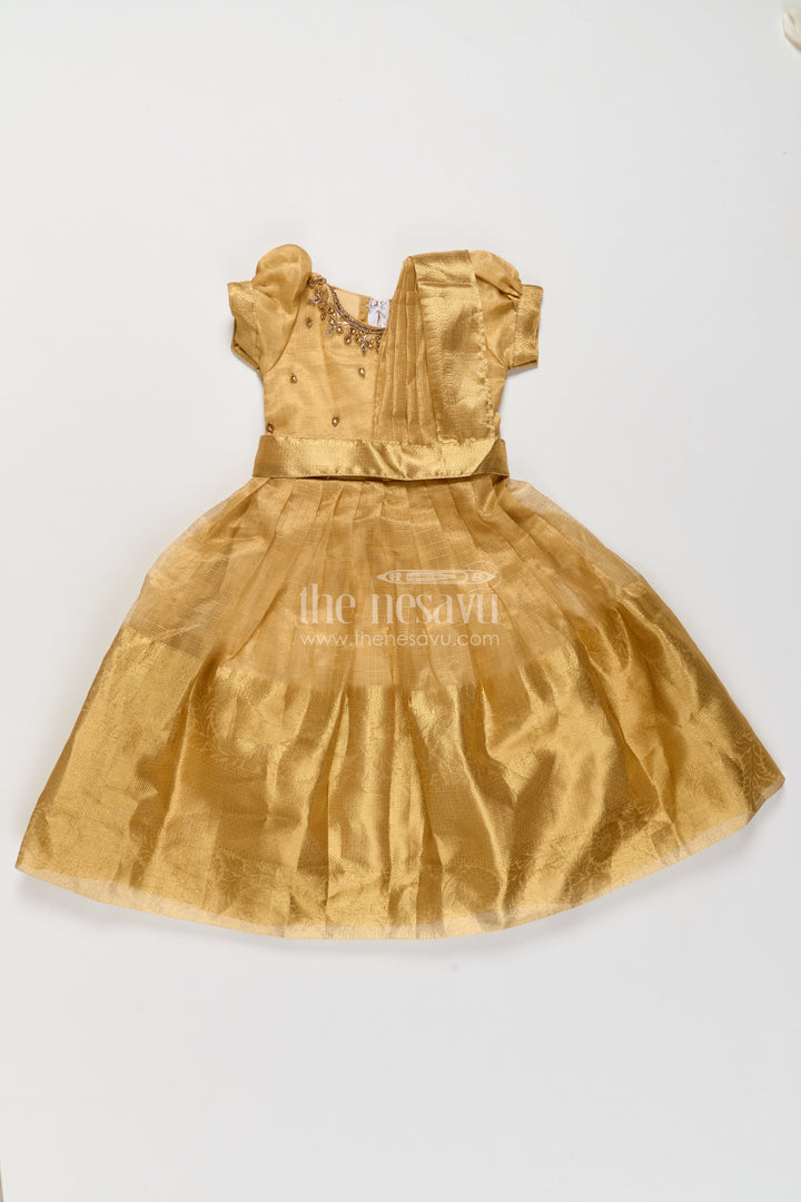 Party Wear Silk Gown with Thread Embroidery for Festive Occasions