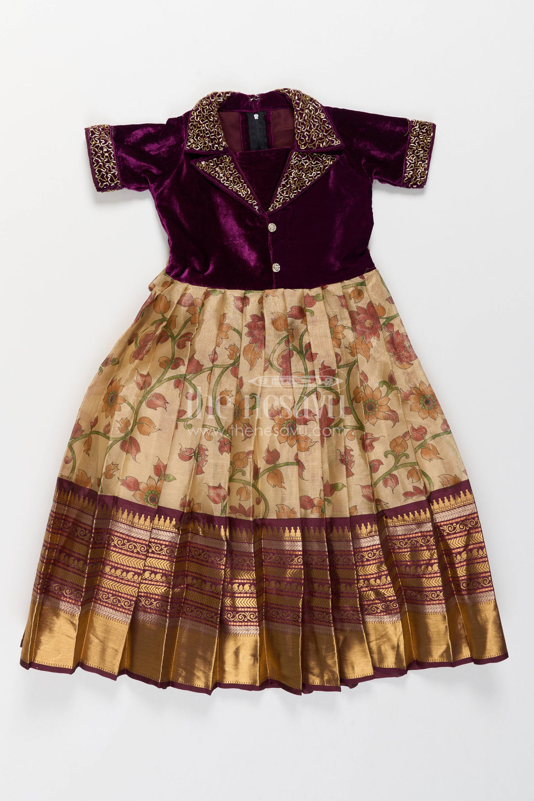 Ethnic Gown for Girls in Purple for Celebrations and Photos