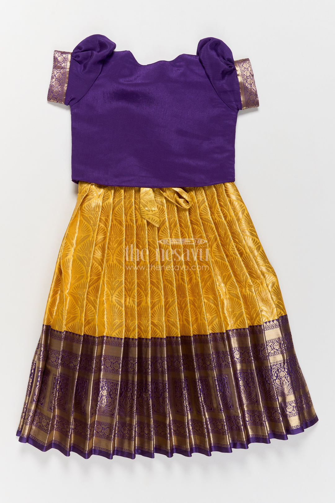 Party Wear Silk Gown with Jacquard Weave for Festive Occasions