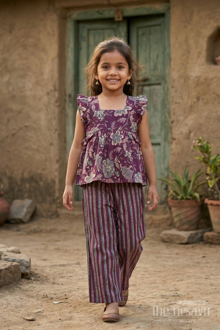 Girls Breathable Cotton Outfit for Summer Holidays