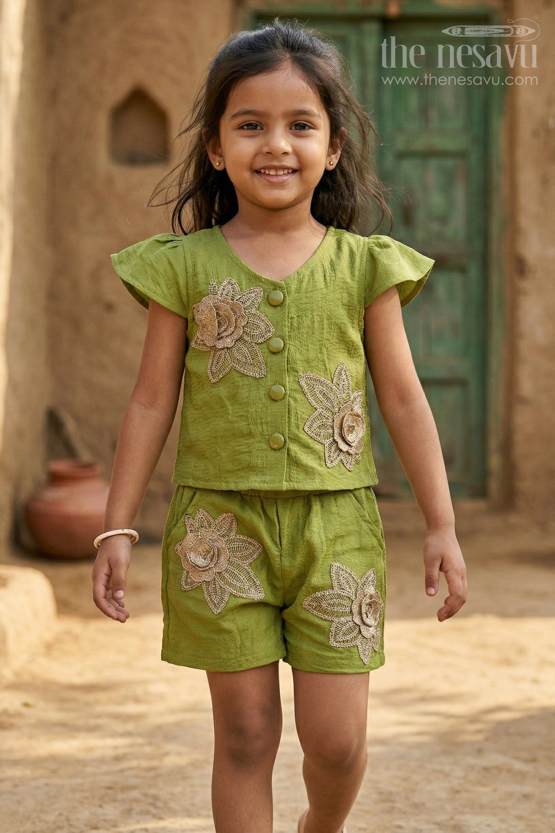 Girls Embroidered Co Ord Set for Casual Outings and Summer Playtime