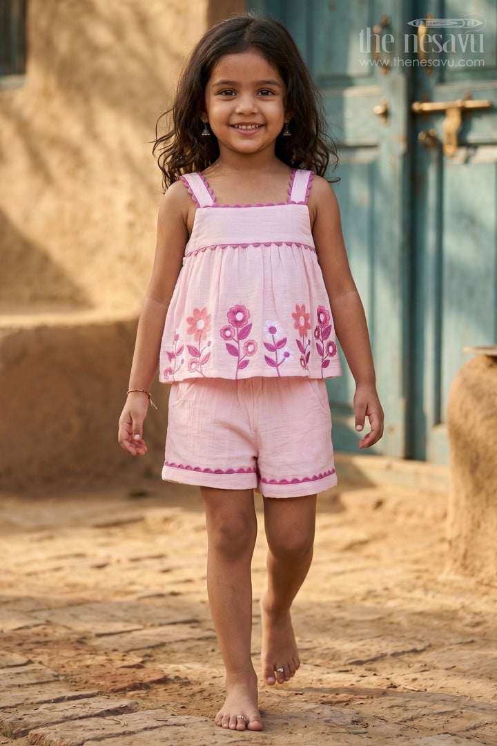 Baby Girl Muslin Co Ord Set for Summer Playtime and Outings