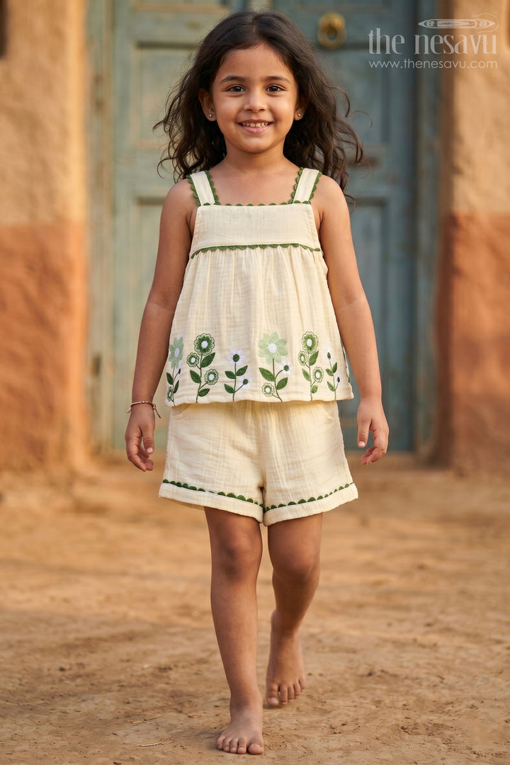 Baby Girl Muslin Outfit Set for Warm Weather and Daily Comfort