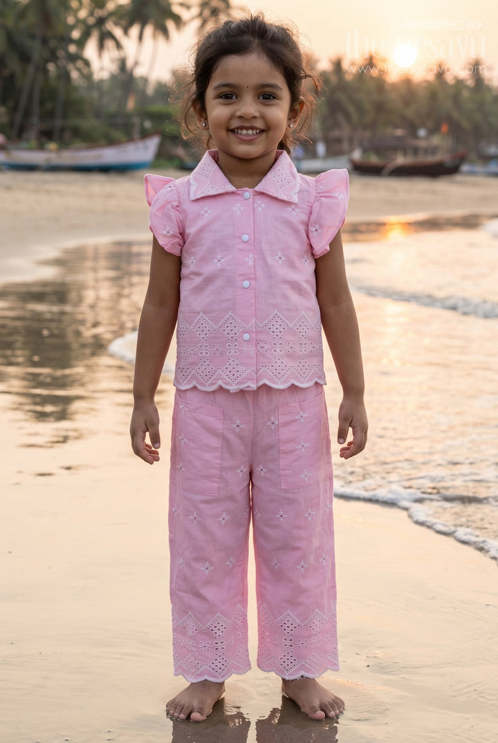 Girls Embroidered Co Ord Outfit for Festive Family Gatherings
