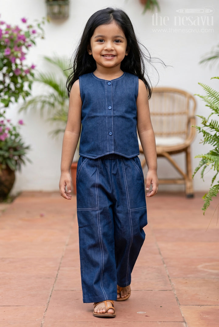 Sleeveless Girls Co Ord Set for Casual Travel Styling