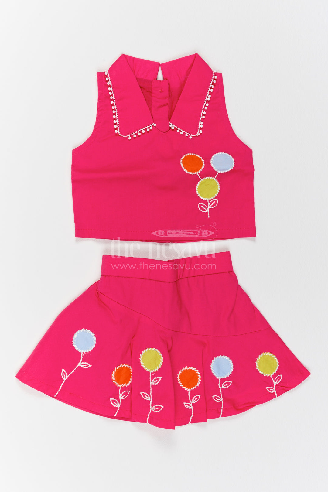 Girls Flower Motif Co Ord Set for Family Celebrations and Birthday Outings