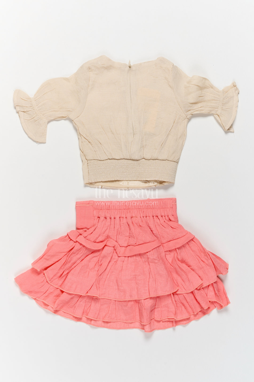 Girls Casual Set with Thread Embroidery for Family Functions