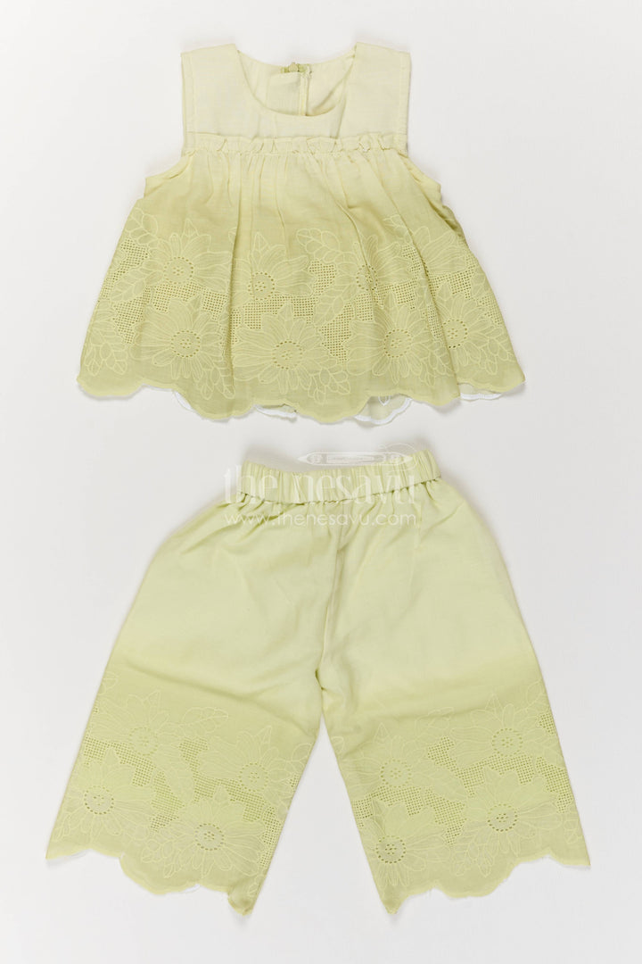 Two Piece Co Ord Set for Girls in Yellow with an Occasion Ready Finish