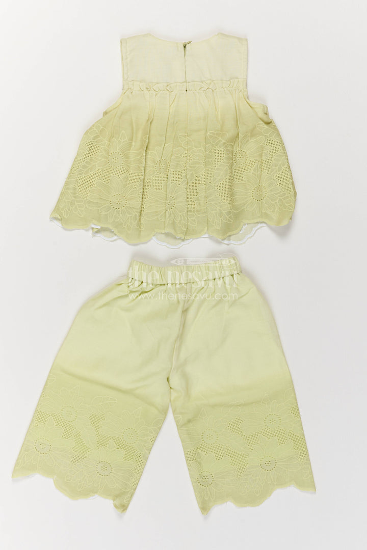 Two Piece Co Ord Set for Girls in Yellow with an Occasion Ready Finish