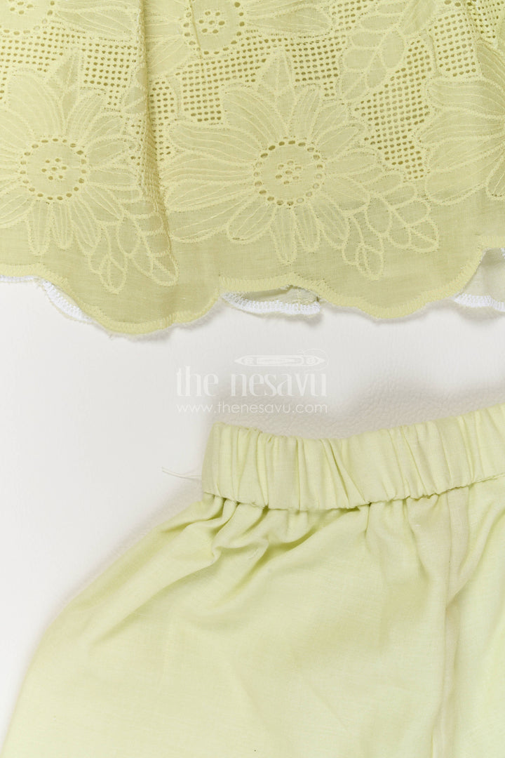 Two Piece Co Ord Set for Girls in Yellow with an Occasion Ready Finish