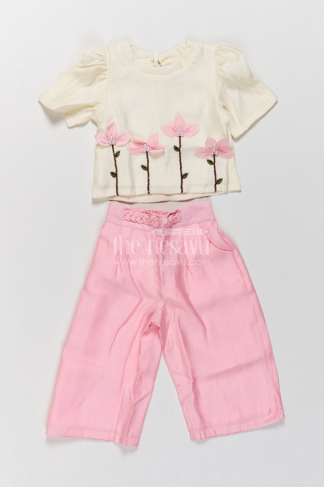 Girls Co Ord Set with Floral Detailing for Family Functions