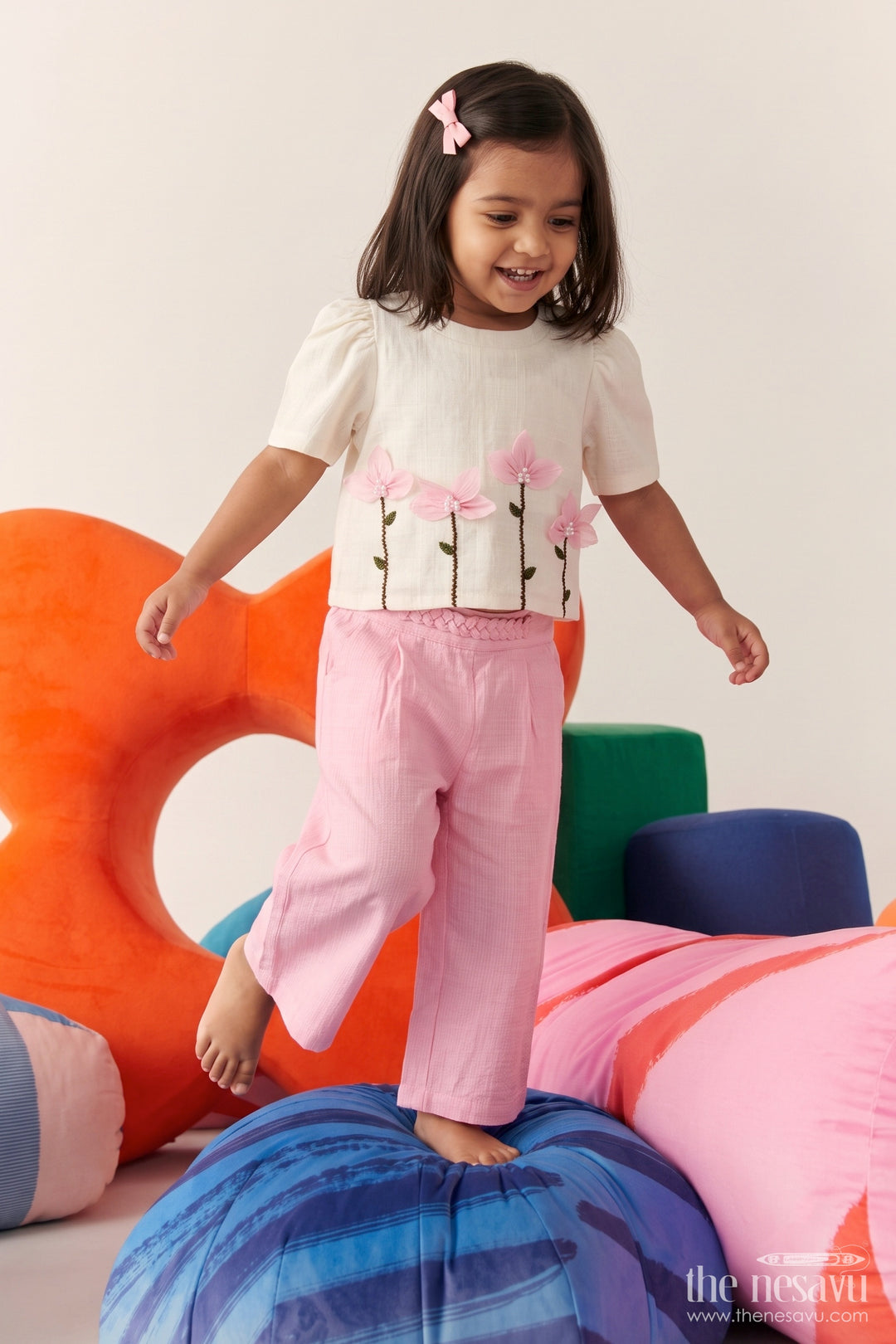 Girls Co Ord Set with Floral Detailing for Family Functions