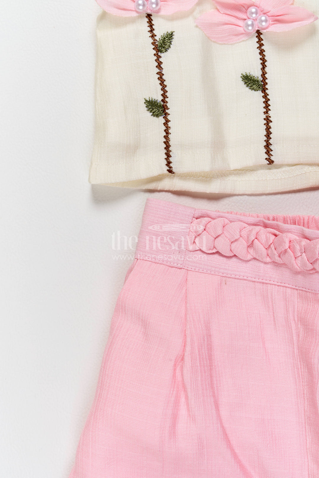 Girls Co Ord Set with Floral Detailing for Family Functions