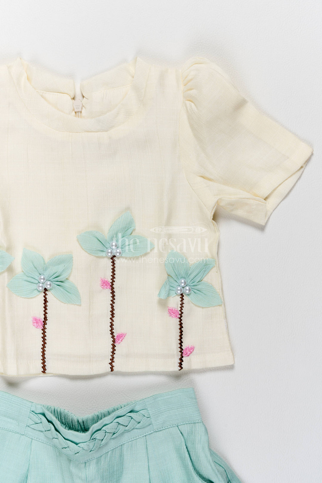 Two Piece Co Ord Set for Girls in Turquoise with an Occasion Ready Finish