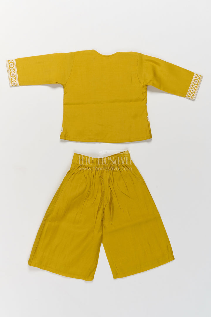 Girls Sharara Set in Yellow for Party Memories