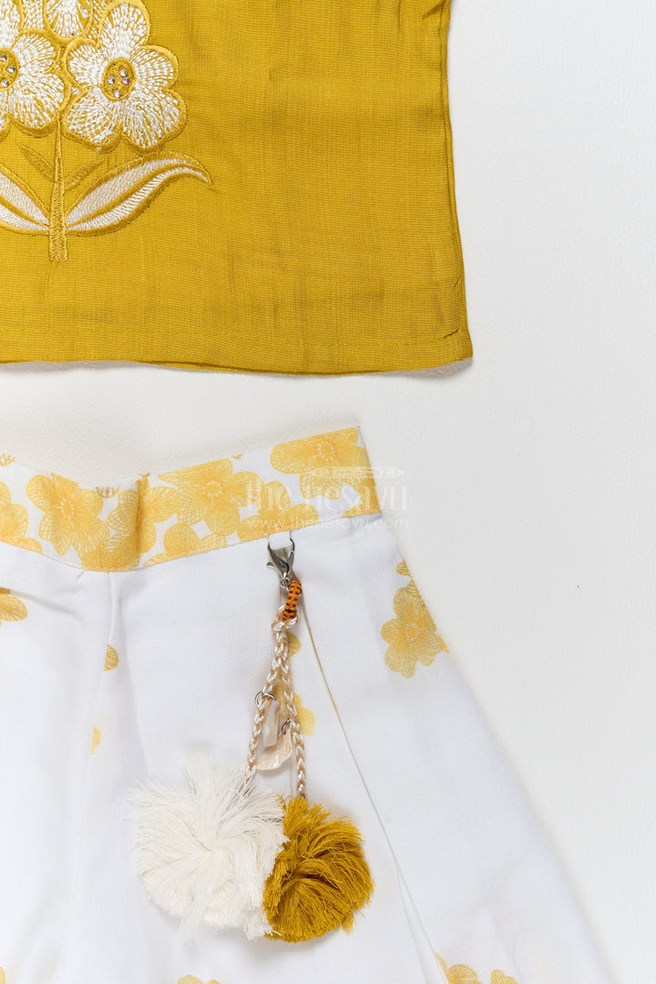 Girls Two Piece Outfit in Yellow for Celebrations and Photos