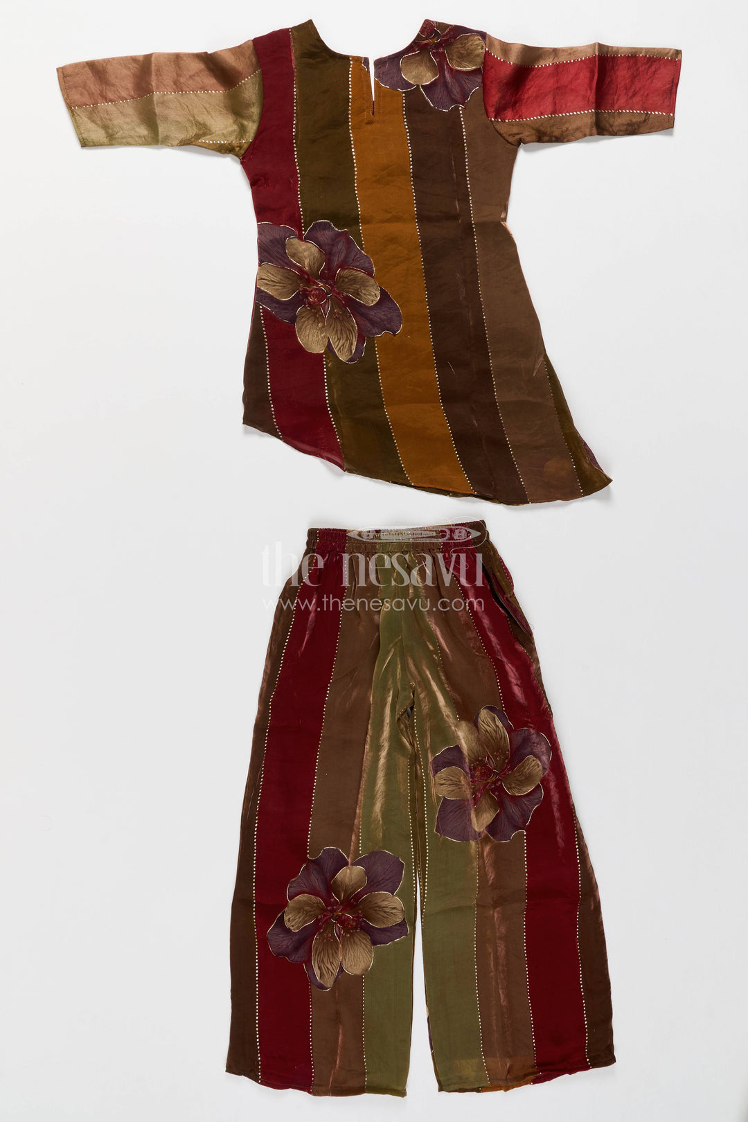 Girls Top and Pant Set in Multicolor for Celebrations and Photos