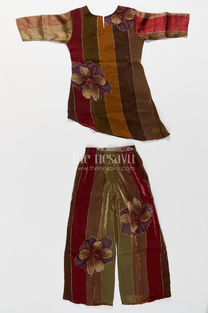Girls Top and Pant Set in Multicolor for Celebrations and Photos