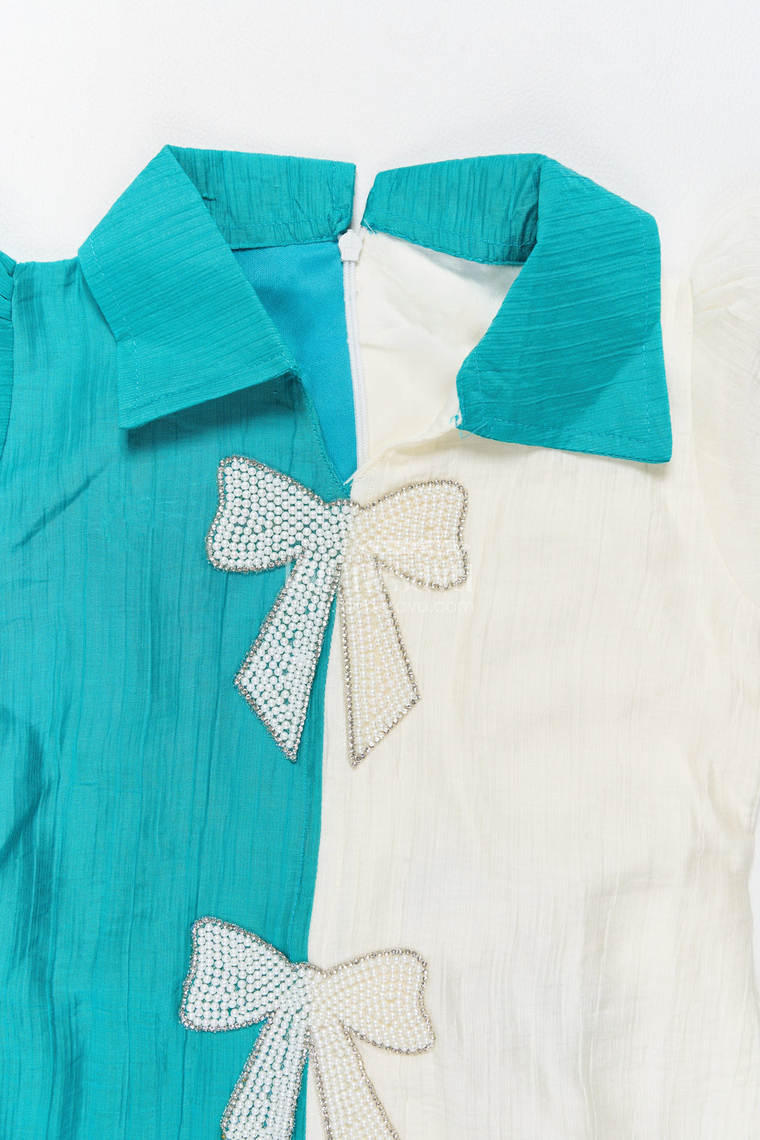 Two Piece Co Ord Set for Girls in Turquoise for Ceremony Dressing