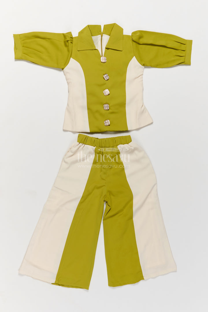 Girls Co Ord Set in Green for Portrait Days
