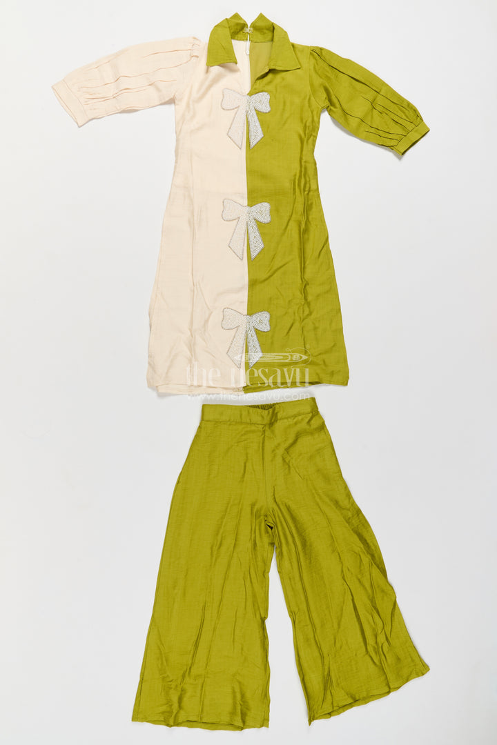 Two Piece Co Ord Set for Girls in Green for Wedding Moments