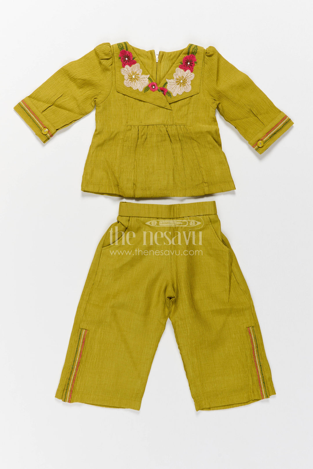 Two Piece Co Ord Set for Girls in Green with an Occasion Ready Finish