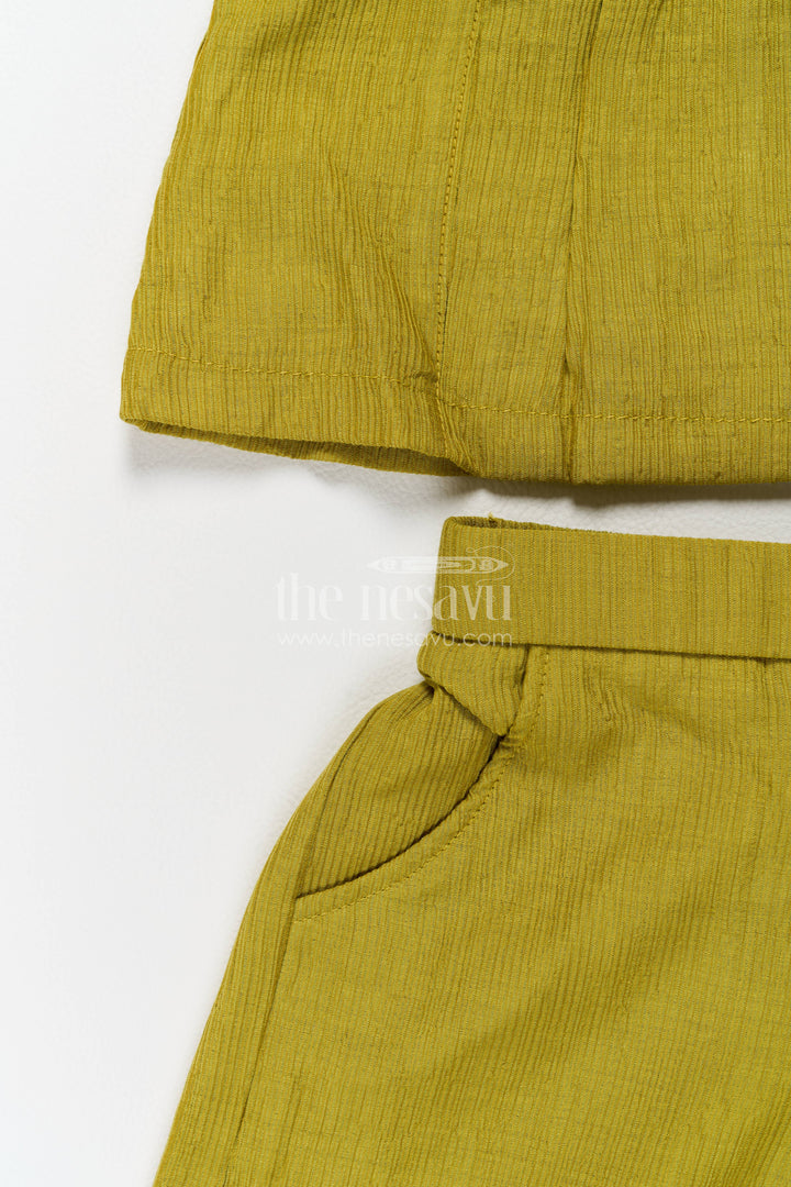 Two Piece Co Ord Set for Girls in Green with an Occasion Ready Finish