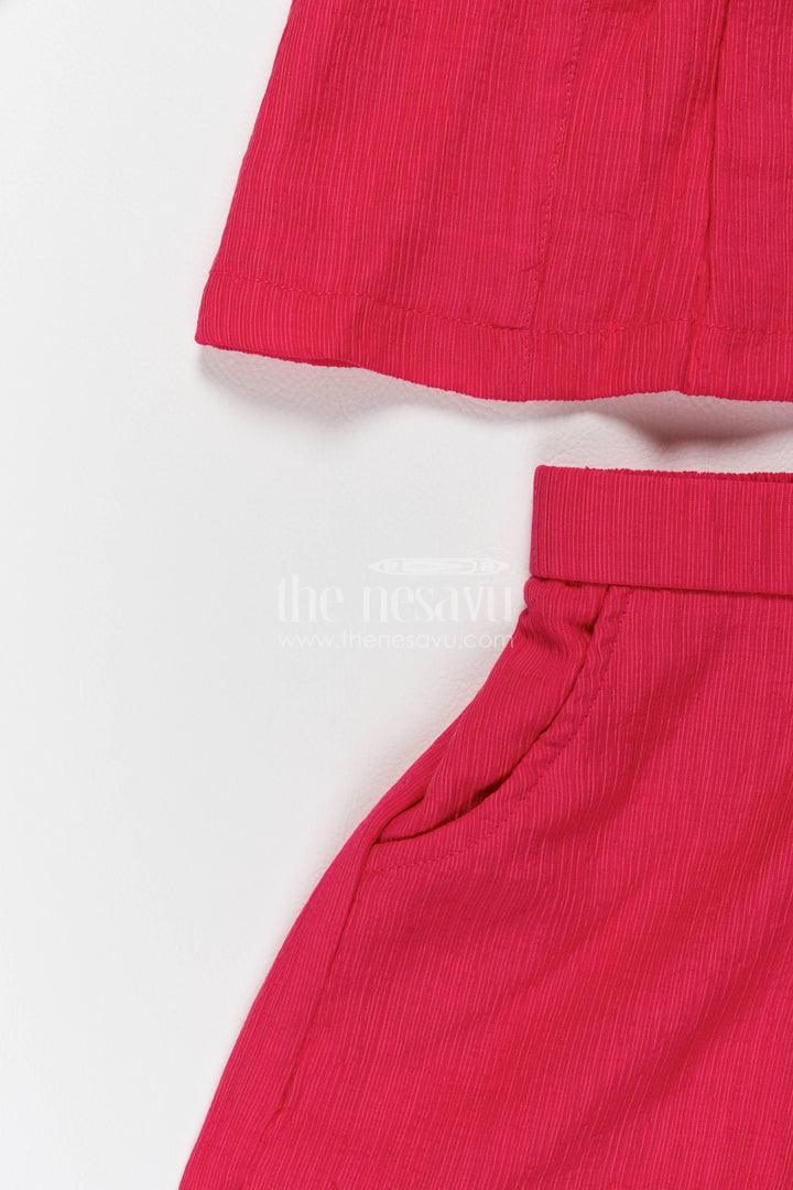 Girls Top and Pant Set with Thread Embroidery for Weddings and Parties