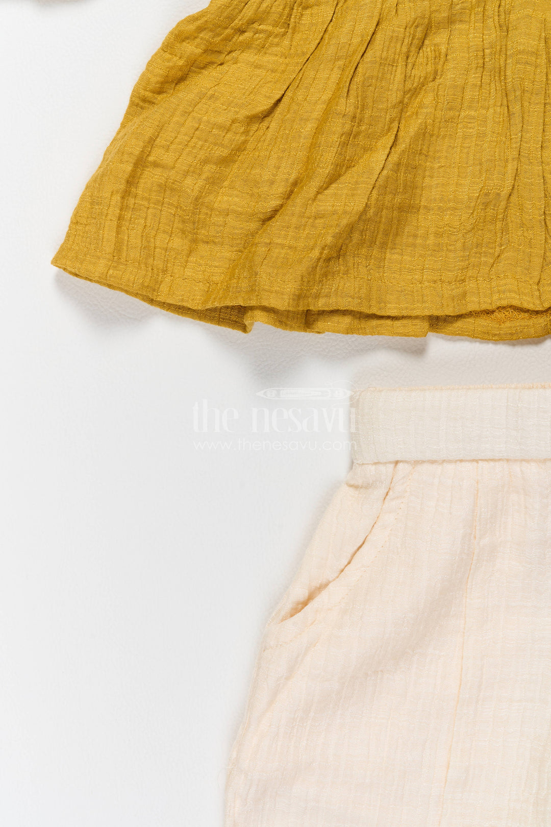 Girls Top and Pant Set in Yellow for Milestone Days