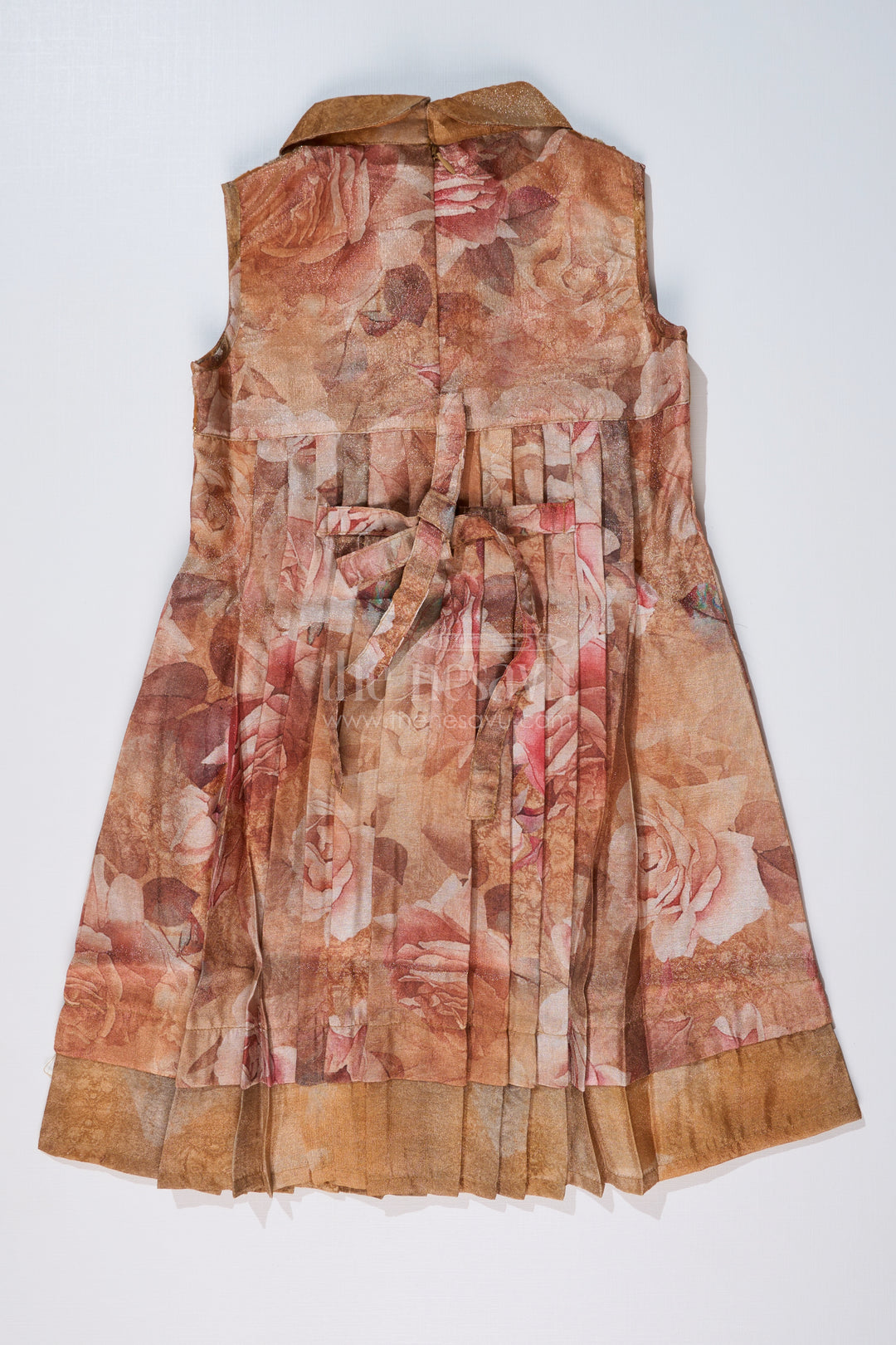 Girls Readymade Cotton Frock with Floral Digital Print and Embroidered Collar for a Chic Look