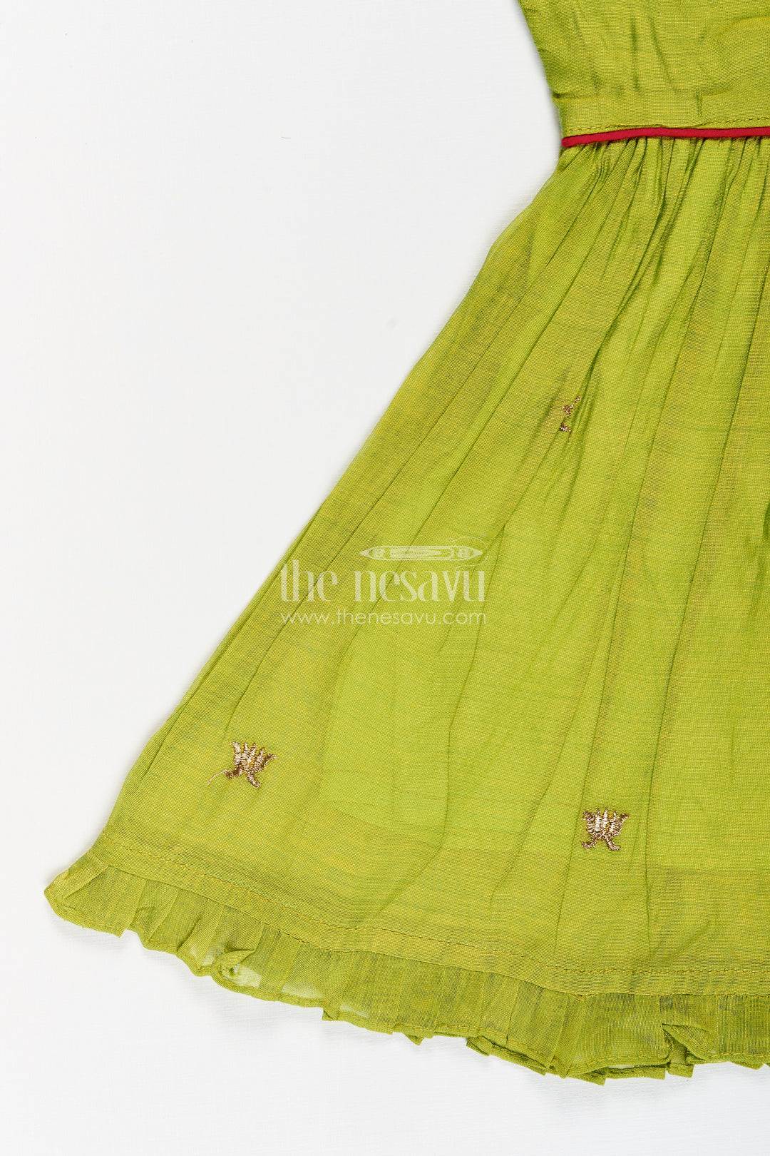 Baby girl frock with duck embroidery for birthdays and ethnic wear