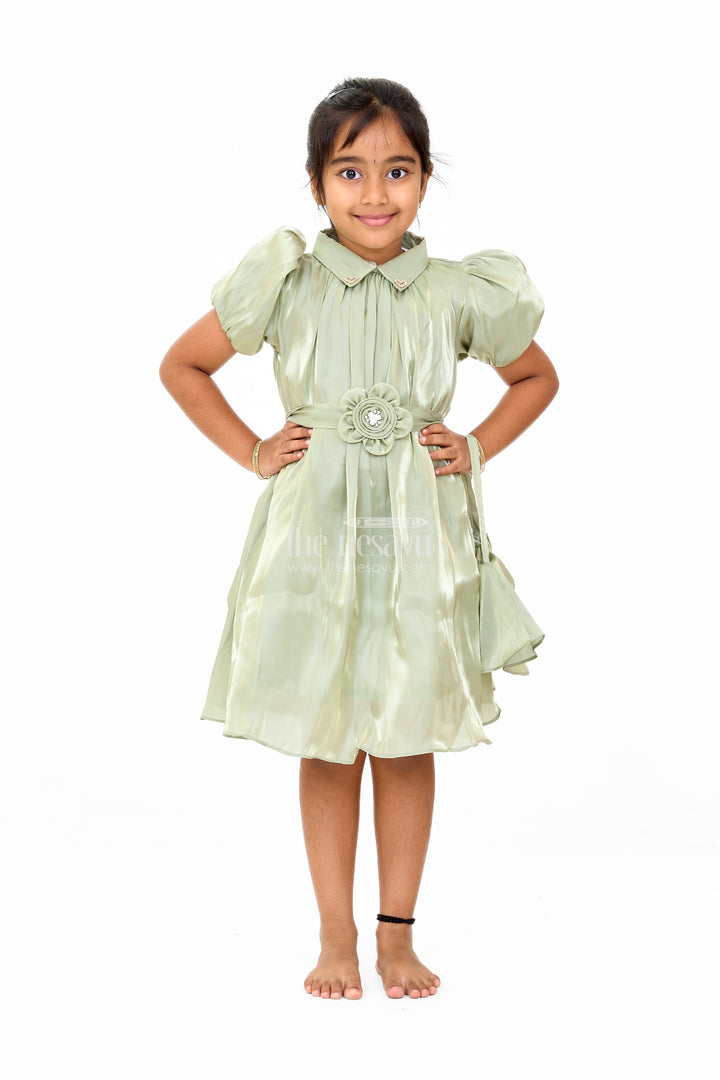 Elegant Georgette Chikankari Frock with Delicate Floral Embroidery for Girls