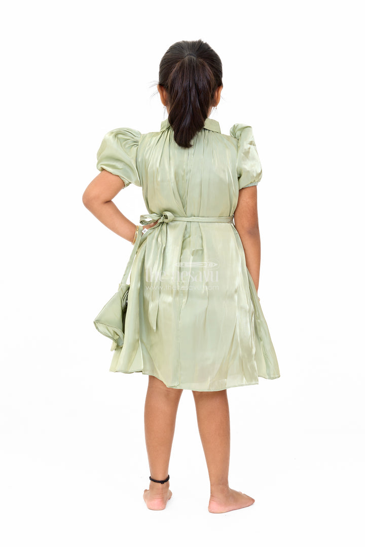 Elegant Georgette Chikankari Frock with Delicate Floral Embroidery for Girls