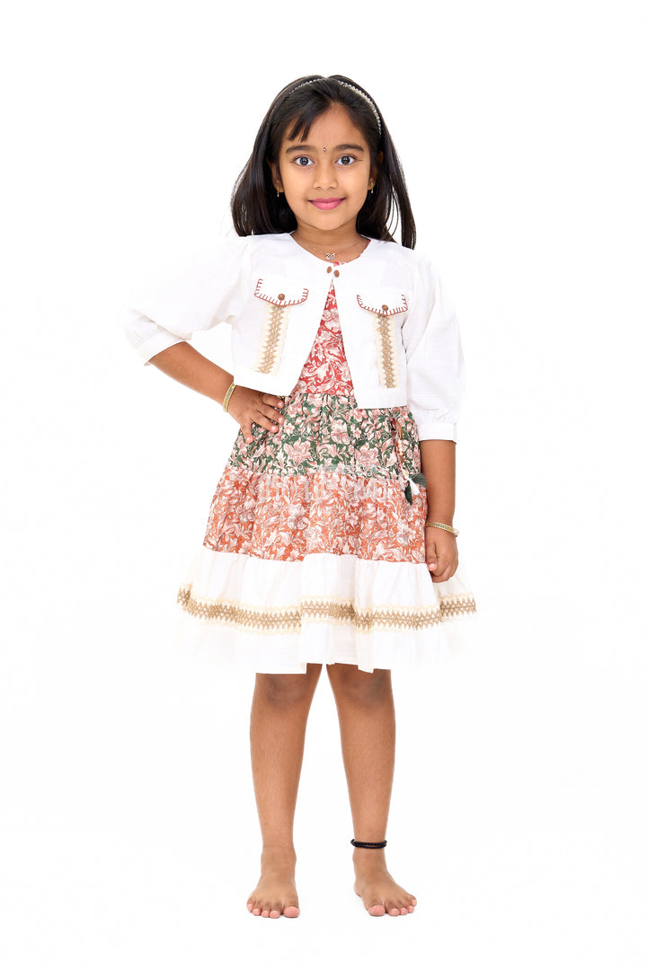 Elegant Cotton Ki Fancy Frock with Traditional Prints and Lace Details