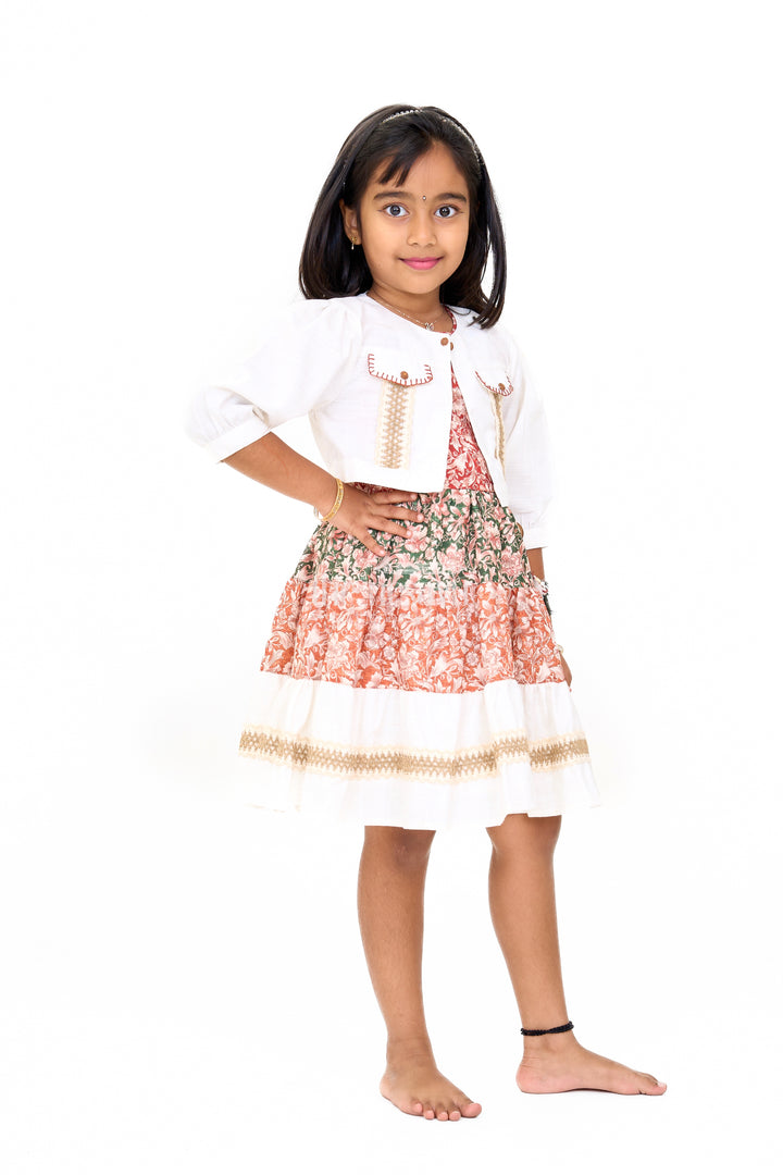 Elegant Cotton Ki Fancy Frock with Traditional Prints and Lace Details