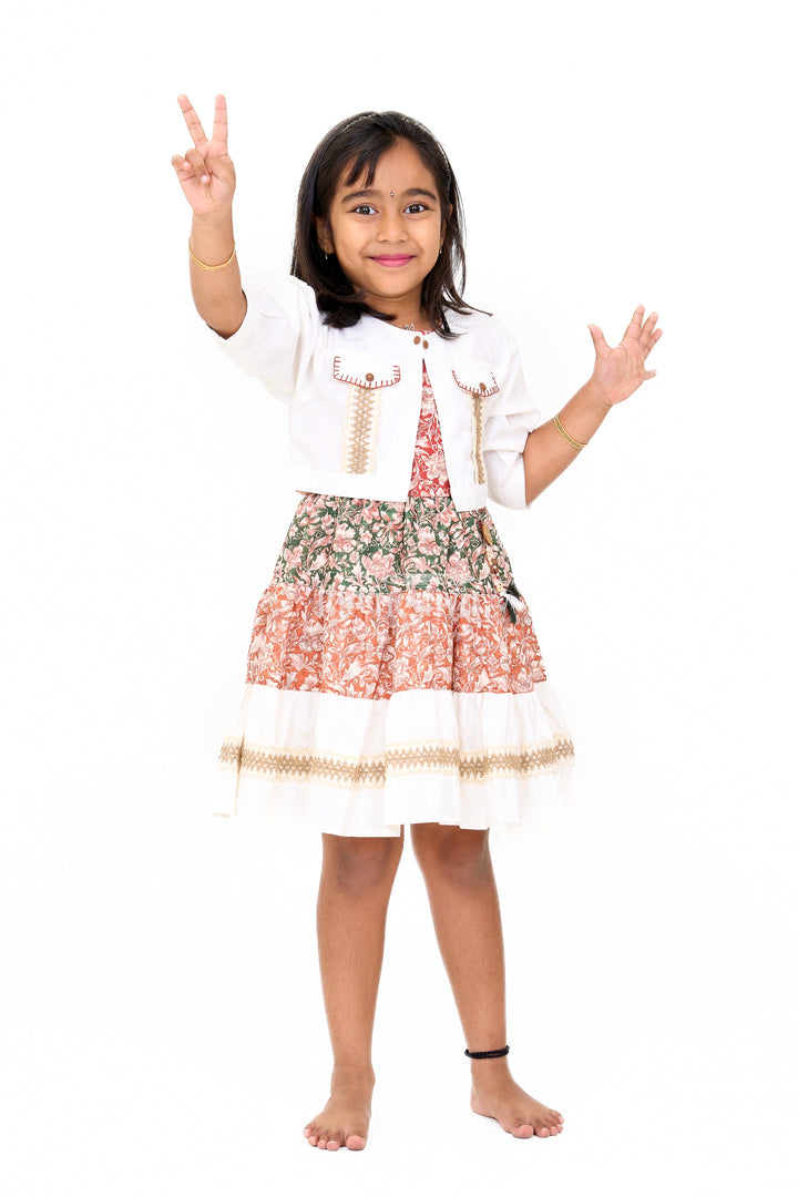 Elegant Cotton Ki Fancy Frock with Traditional Prints and Lace Details