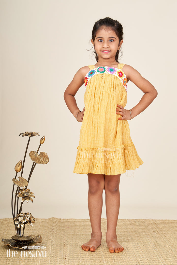 Adorable Casual Wear Outfits for Girls with Popcorn Crush Fabric and Crochet Detailing