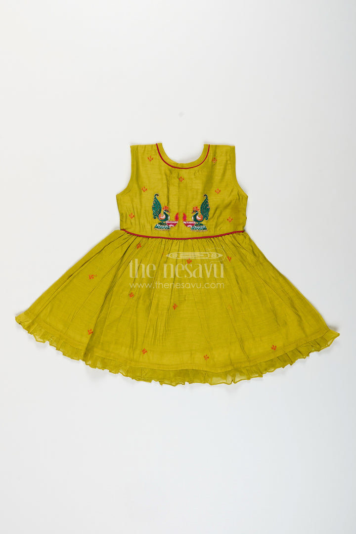 Baby girl chanderi frock for traditional events and photoshoots