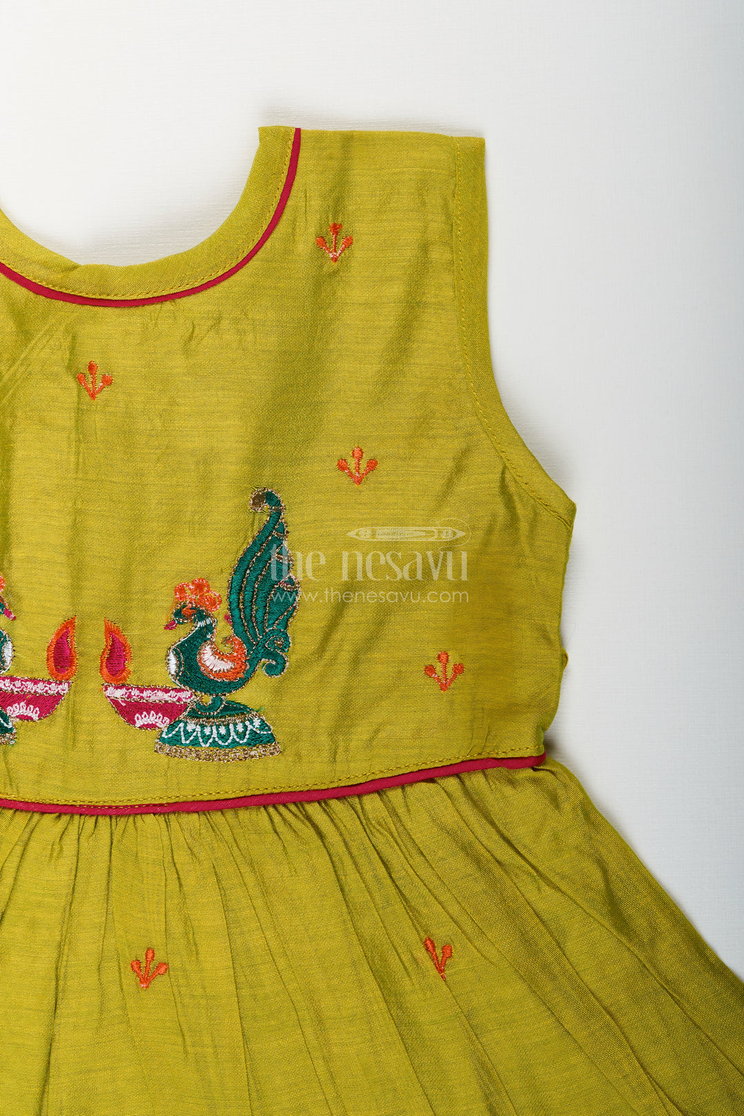 Baby girl chanderi frock for traditional events and photoshoots