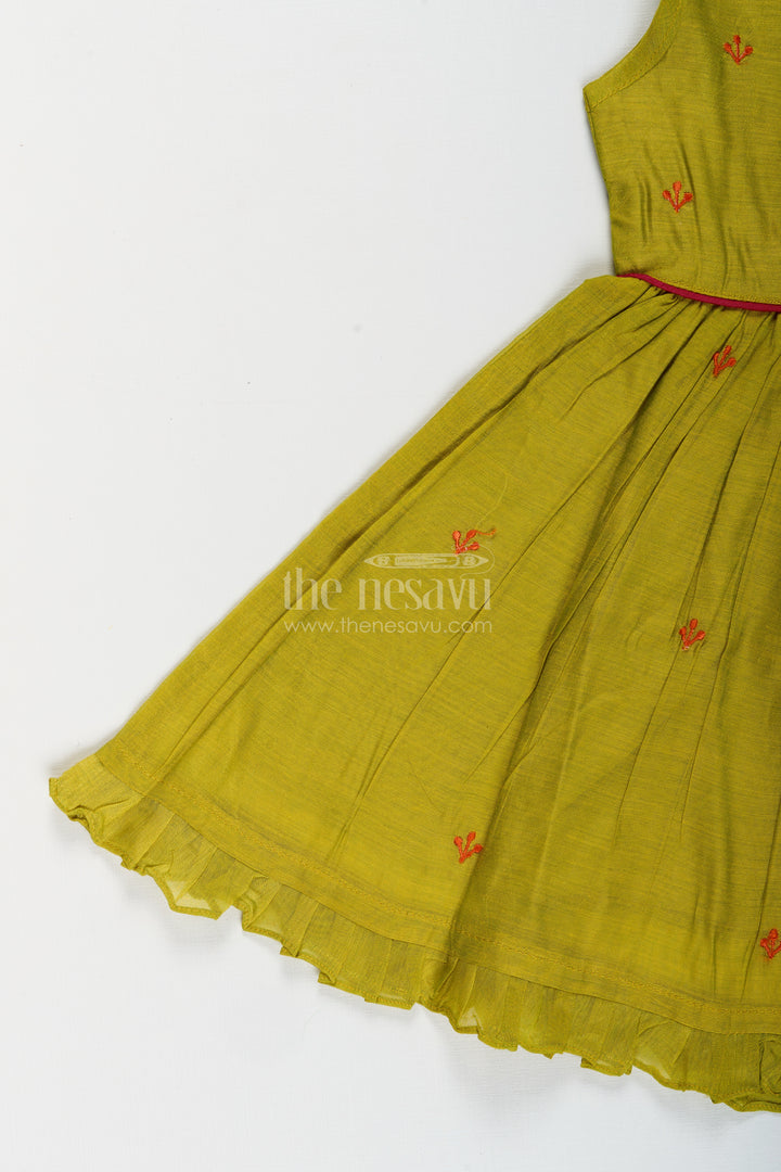 Baby girl chanderi frock for traditional events and photoshoots